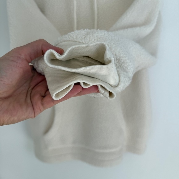 Madewell Resourced Fleece Bubble Sleeve Sherpa Hooded Sweatshirt XS - Picture 6 of 12